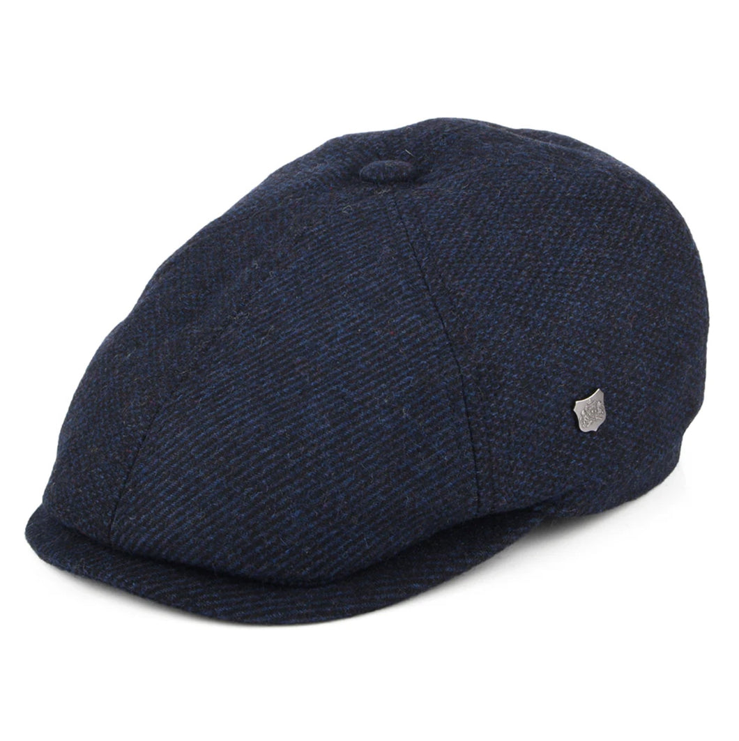 Hudson Newsboy 6 Panel Cap, Wool Flannel Mix, Navy