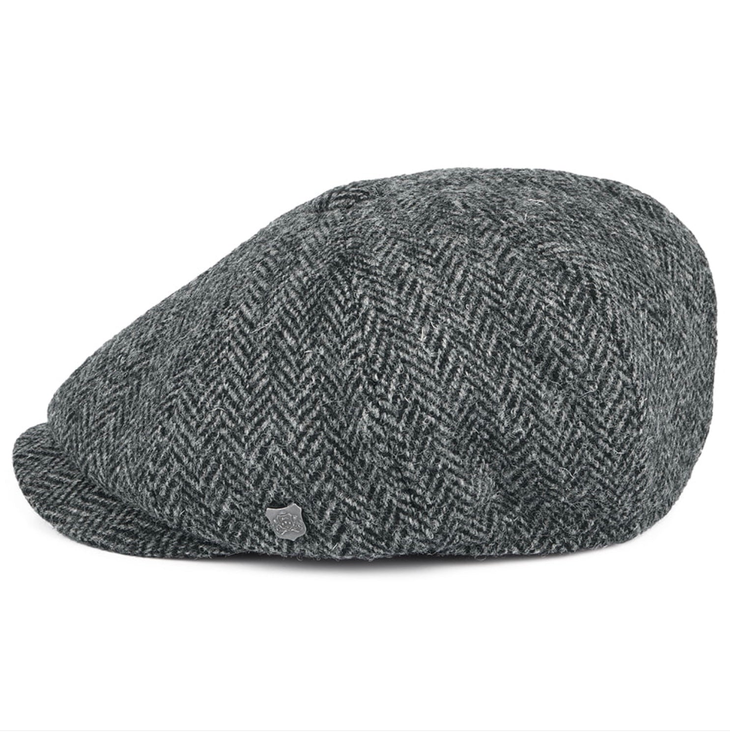 Harris Tweed 'Carloway' Newsboy Cap, Grey Herringbone