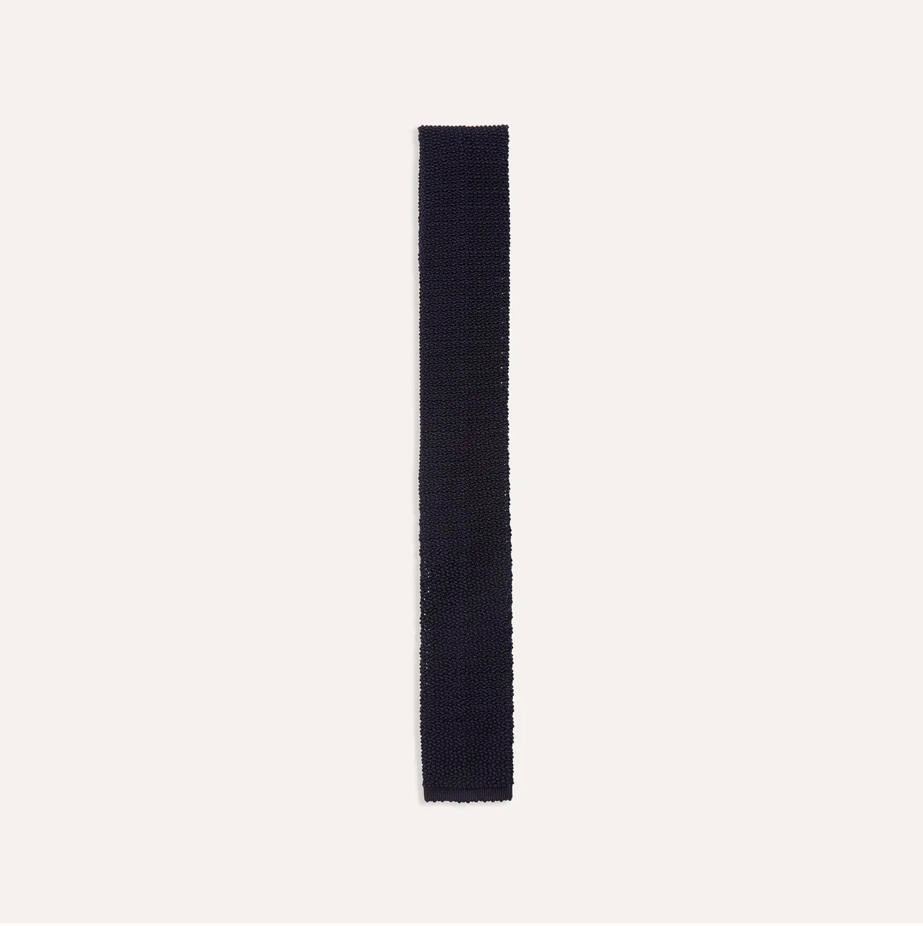 Navy Knitted Silk Solid Colour Tie