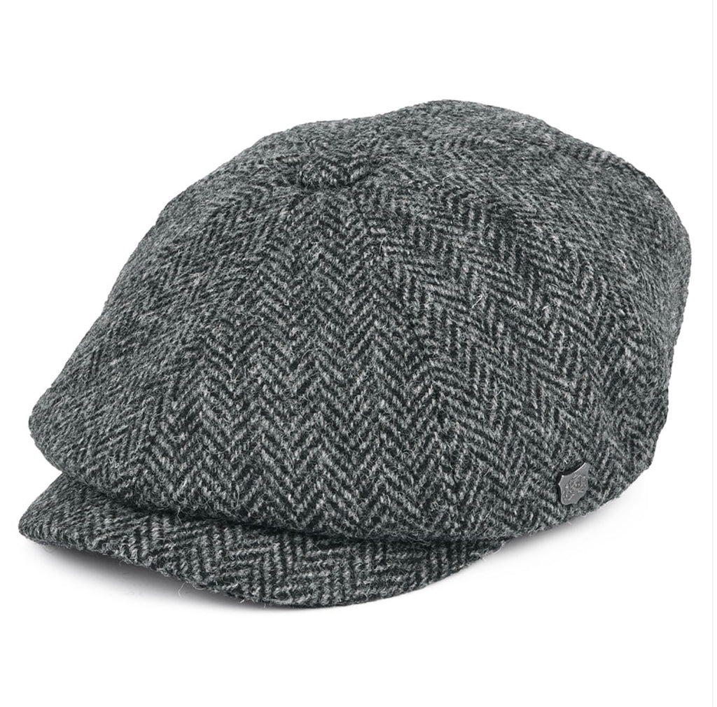Harris Tweed 'Carloway' Newsboy Cap, Grey Herringbone