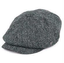 Load image into Gallery viewer, Harris Tweed &#39;Carloway&#39; Newsboy Cap, Grey Herringbone
