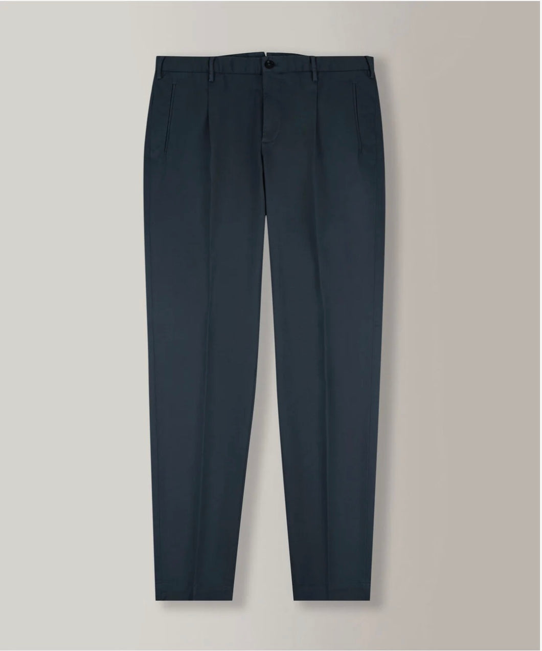Incotex Tapered Fit Navy Cotton Mix Trousers