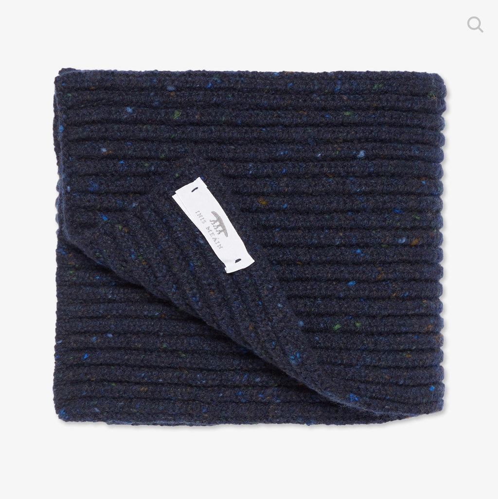 Inis Meain Cashmere /Wool Ribbed Scarf (Prussia)
