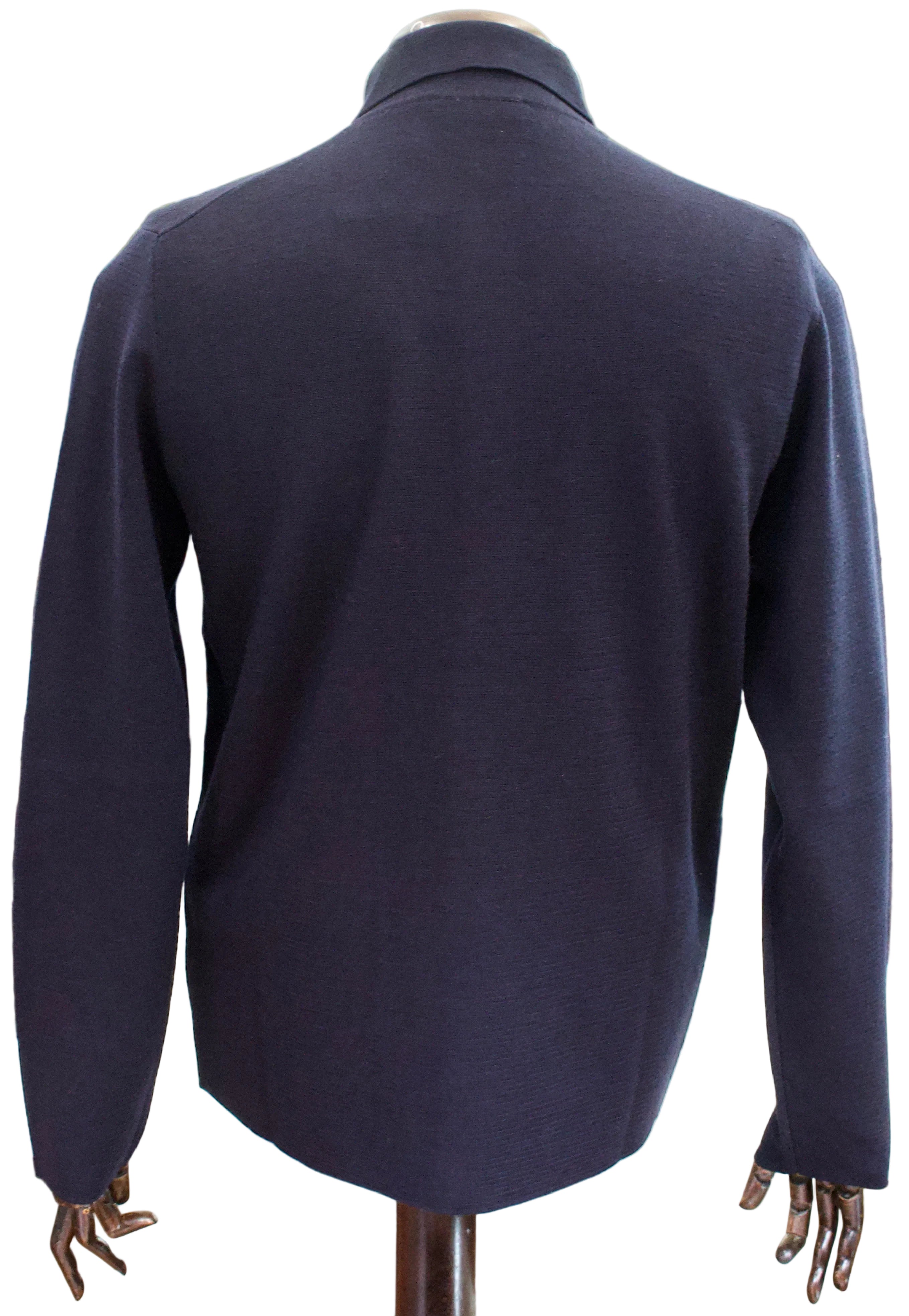 Slowear Four Pocket Virgin Wool Overshirt, Navy 3