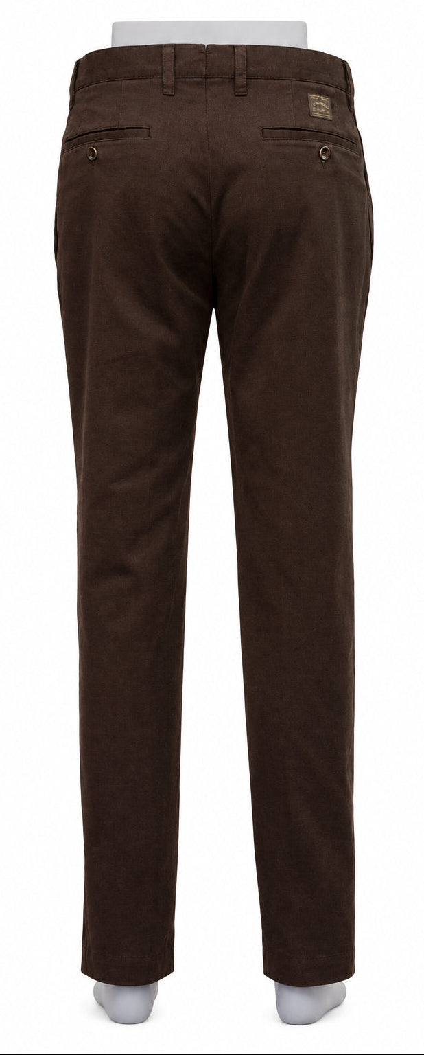 Incotex Pleated Brushed Cotton Trousers, Dark Brown