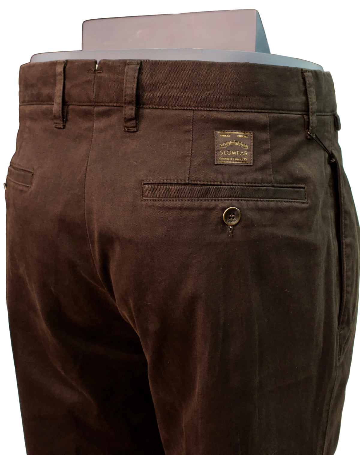 Incotex Pleated Brushed Cotton Trousers, Dark Brown