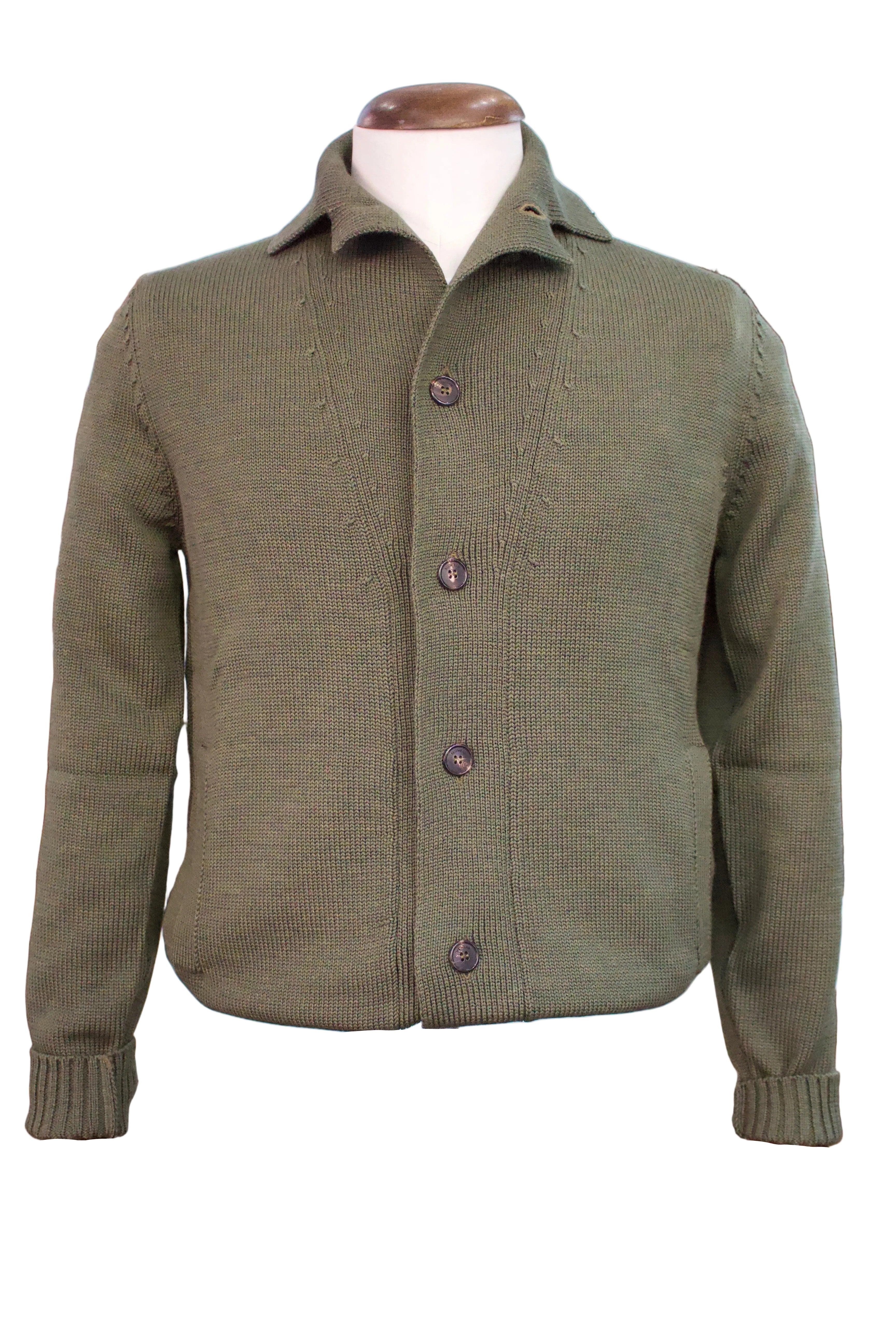 Slowear Knitted Olive Bomber Jacket