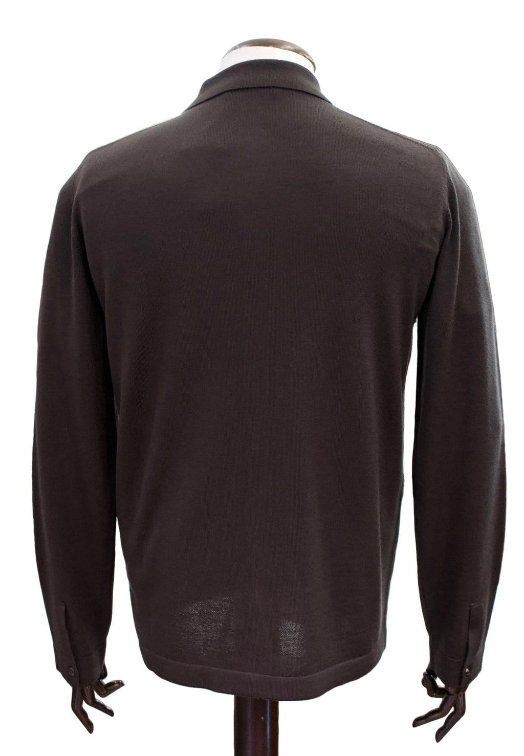 Slowear Knitted Virgin Wool Shirt, Chocolate Brown 6