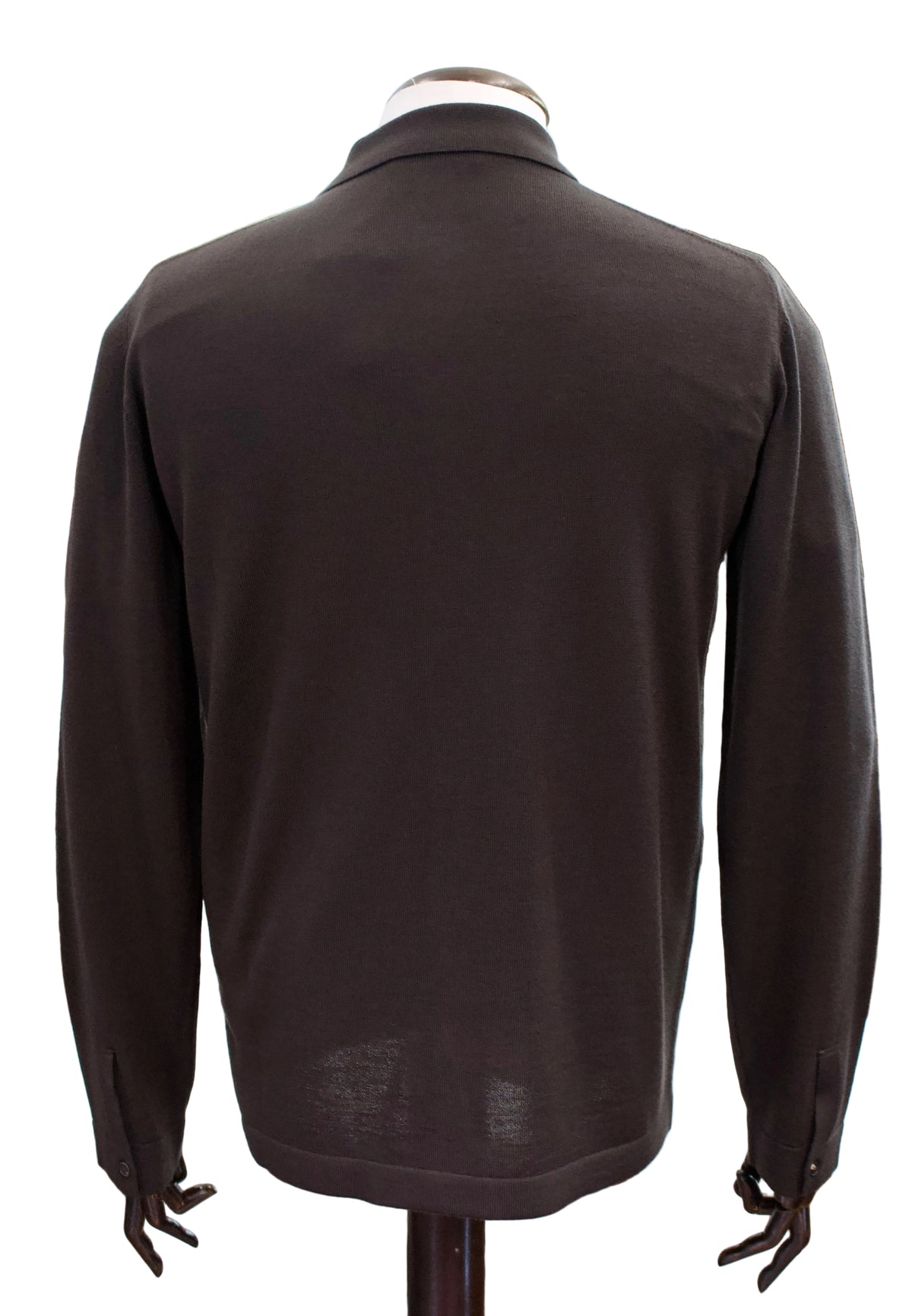 Slowear Knitted Virgin Wool Shirt, Chocolate Brown 6