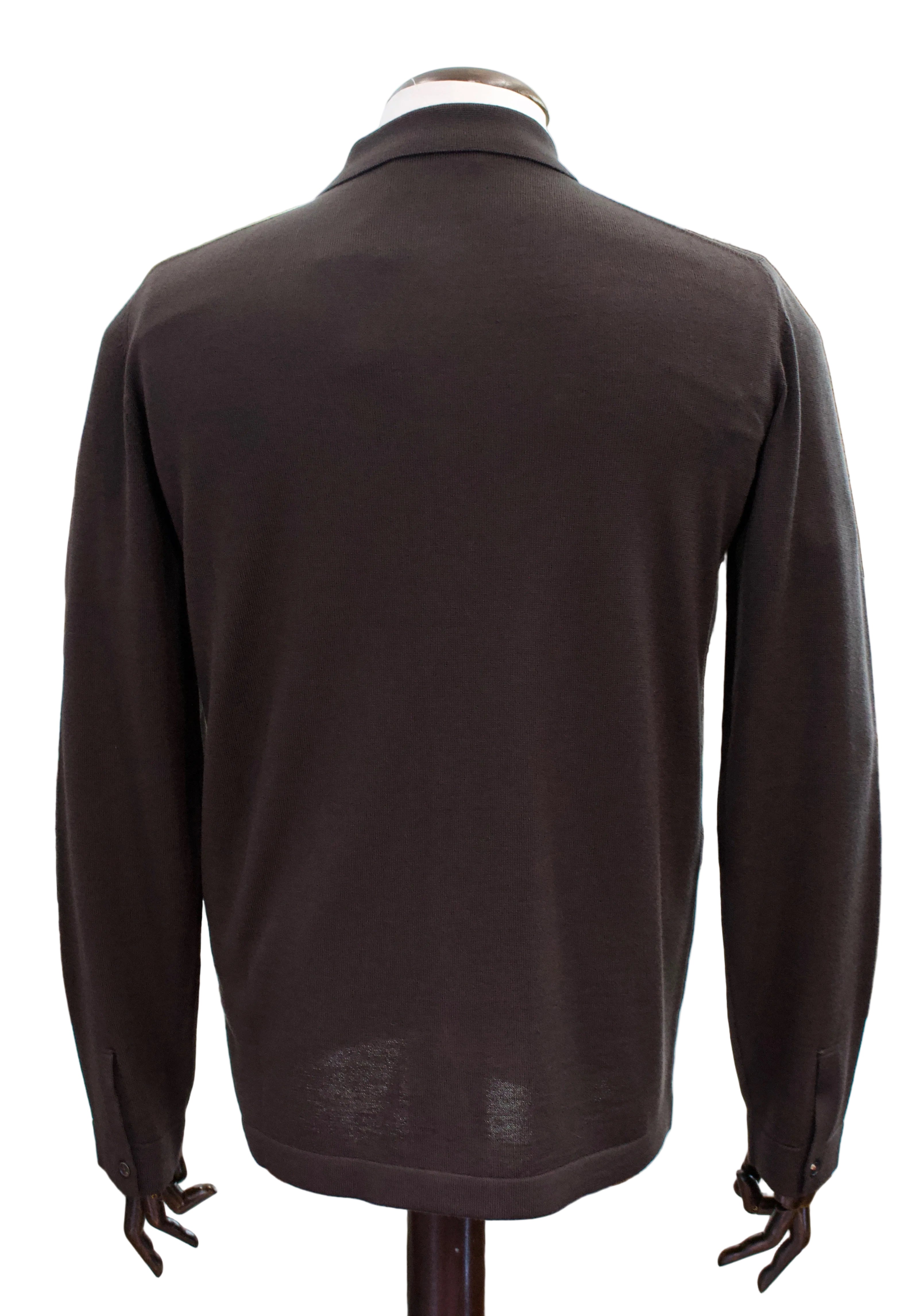 Slowear Knitted Virgin Wool Shirt, Chocolate Brown 6