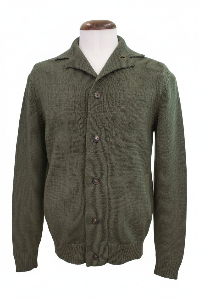 Slowear Virgin Wool Open Collar Cardigan2
