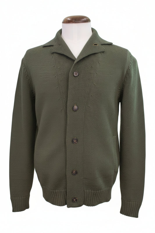 Slowear Virgin Wool Open Collar Cardigan2