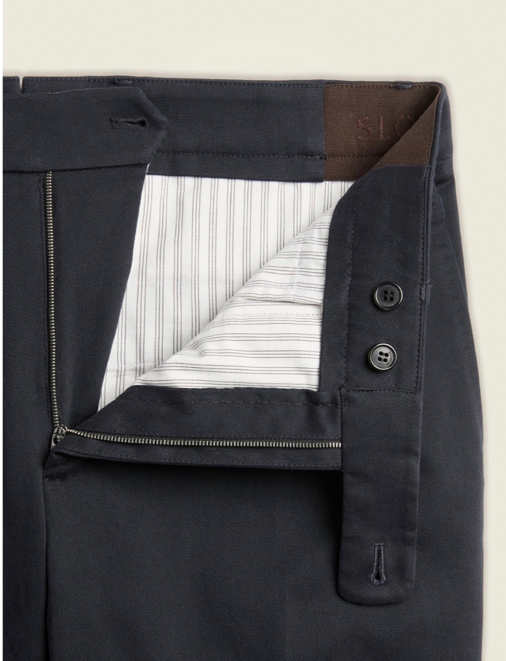 Slowear Tapered Fit Brushed Cotton Trousers, Navy ( Pattern 54)