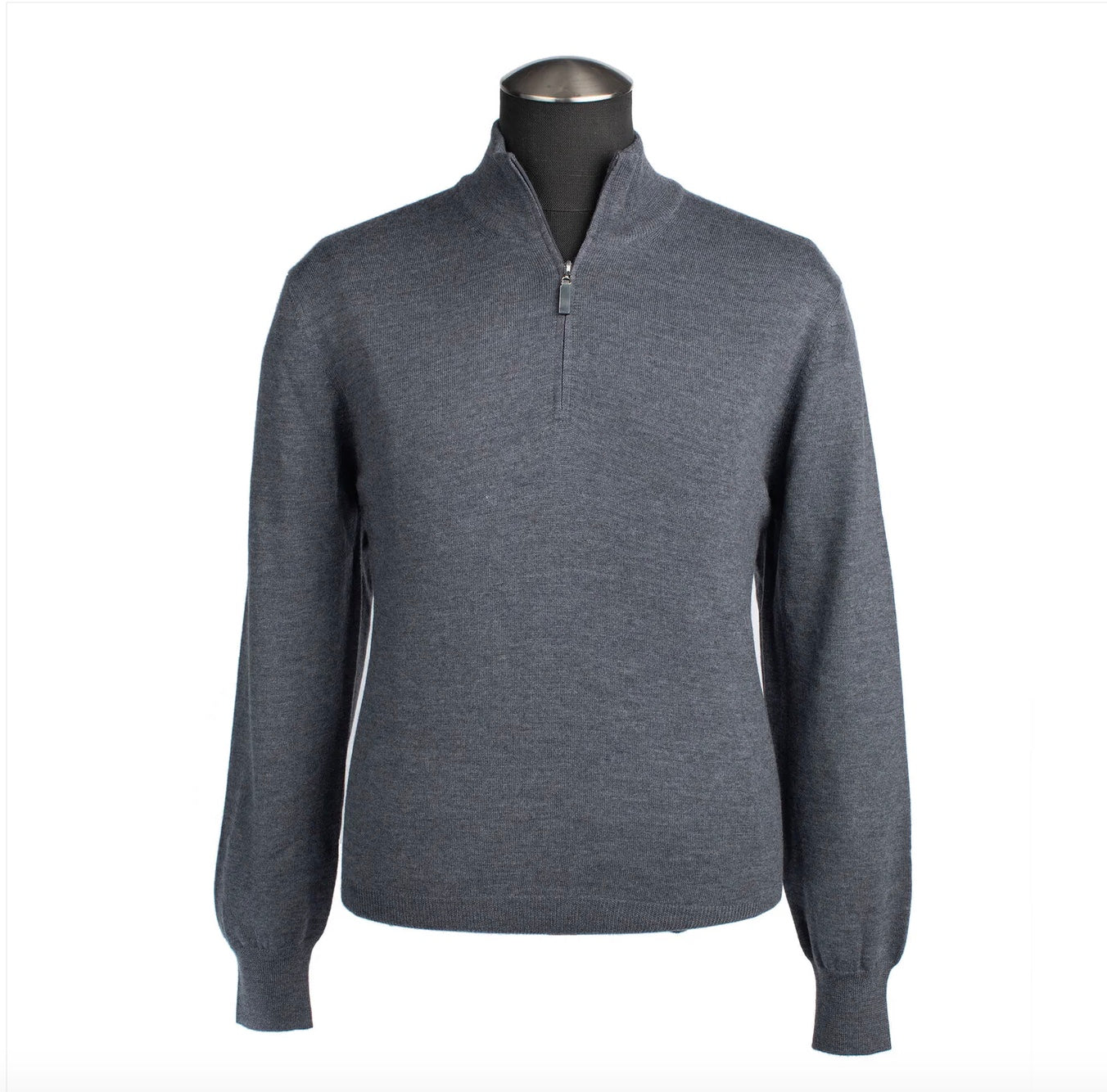Gran Sasso 1/4 Zip Merino Knit, Charcoal