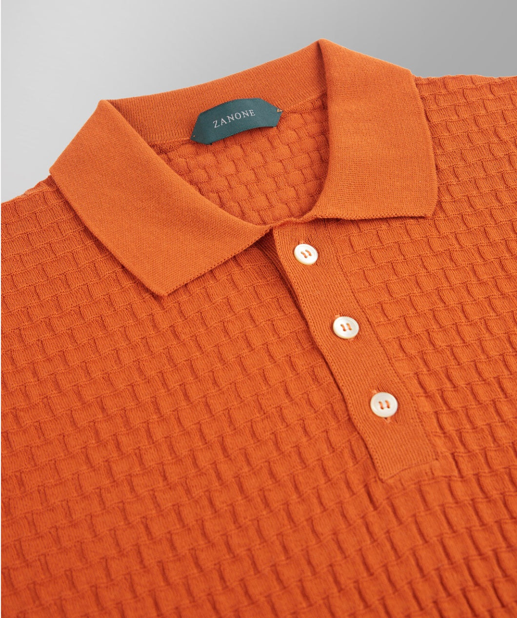 Zanone Slim-Fit Waffle design Polo-Shirt ( Burnt Orange) – DOHERTY