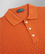 Load image into Gallery viewer, Zanone Slim-Fit Waffle design Polo-Shirt ( Burnt Orange)
