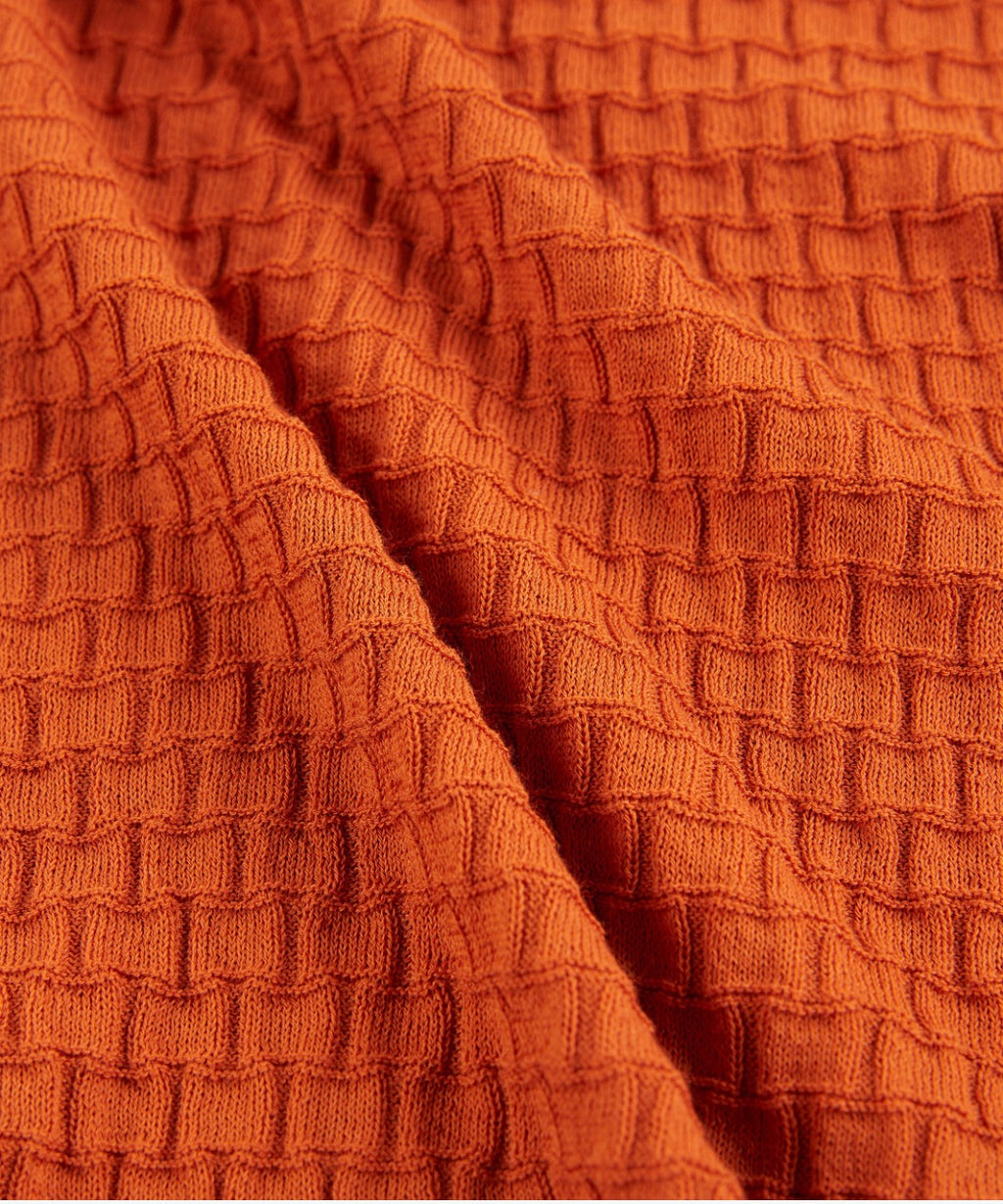 Zanone Slim-Fit Waffle design Polo-Shirt ( Burnt Orange)