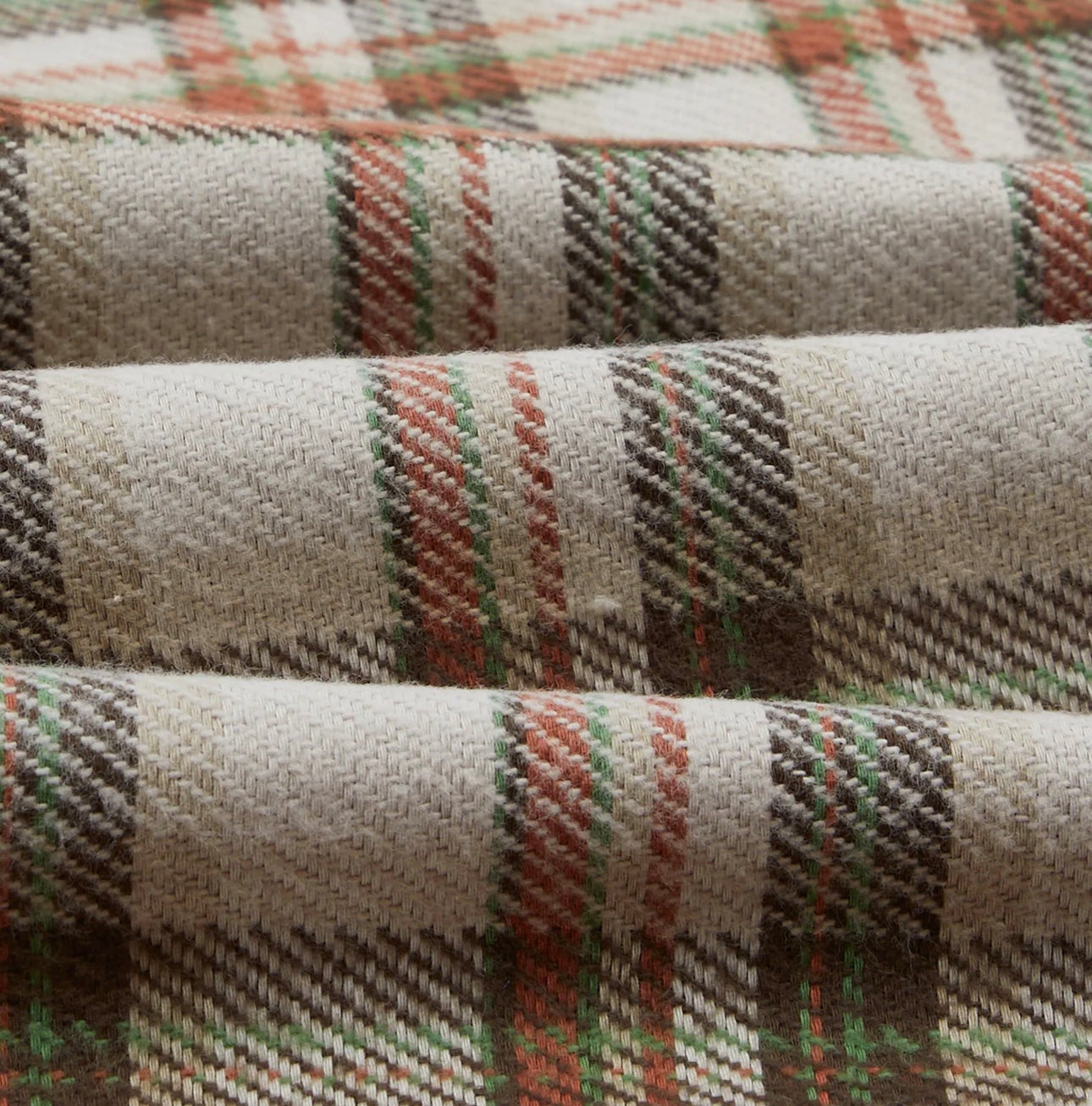 Drakes Ecru Check Cotton Two-Pocket Work Shirt