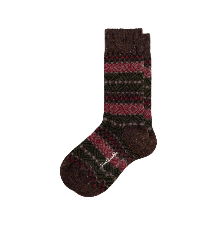 Pantherella Beck, Brown Mix Merino Wool Socks