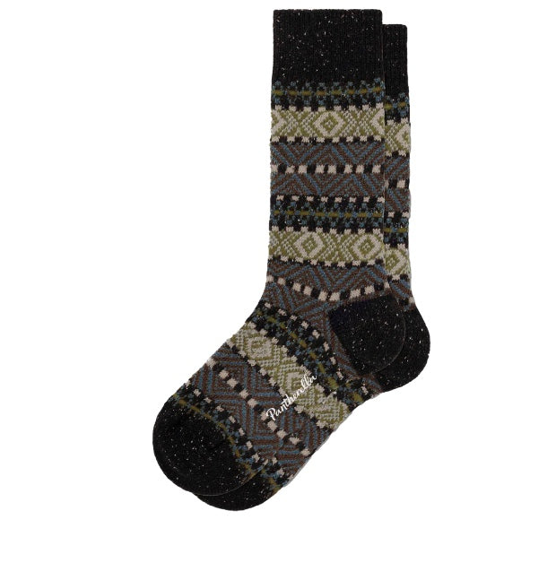 Pantherella Beck,Navy Mix Merino Wool Socks