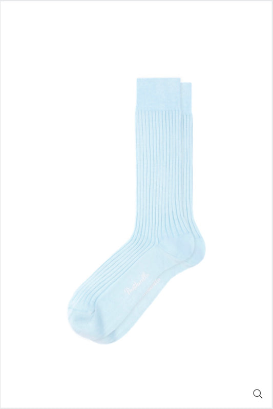 Pantherella Cotton Socks Light Blue