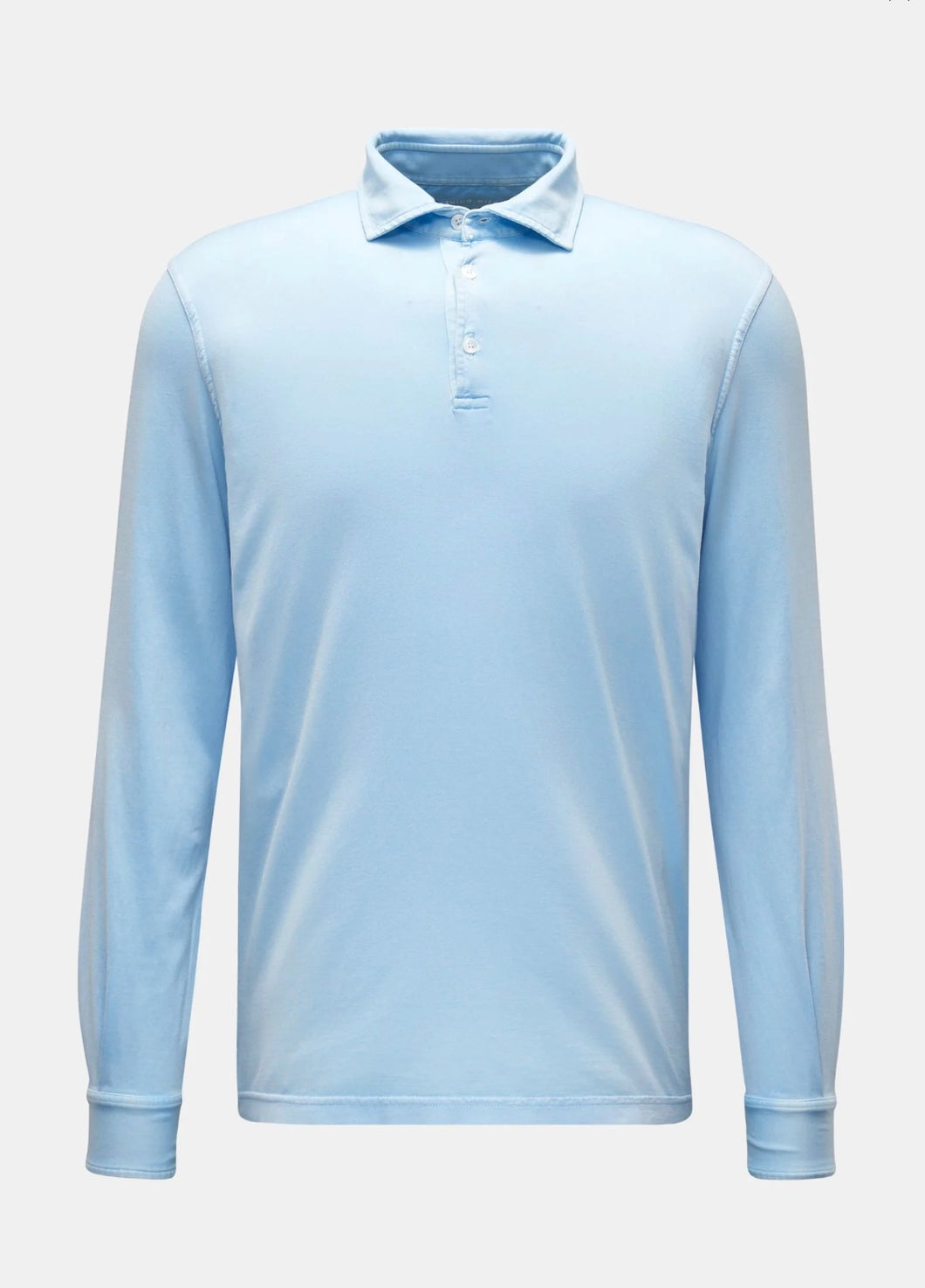 Fedeli 'Zero' Giza Cotton Polo Shirt (Sky Blue)