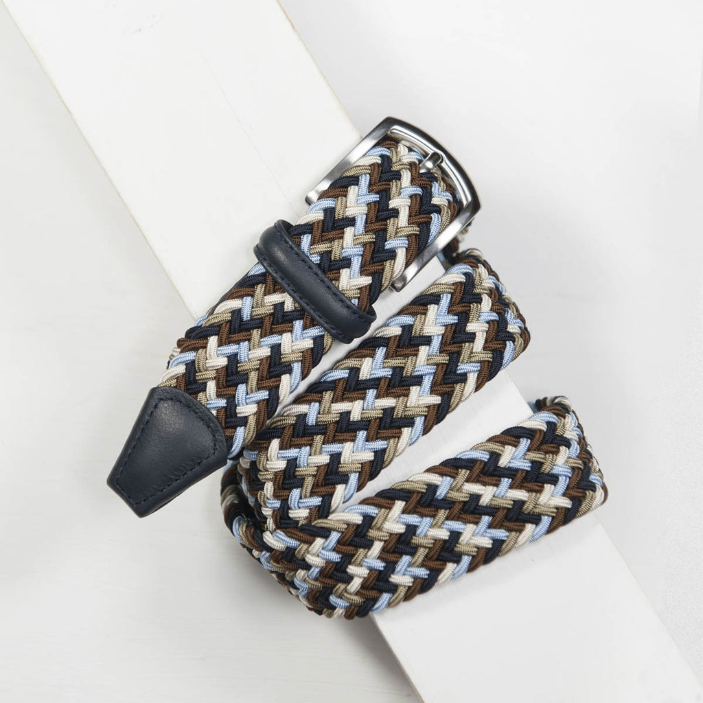 Anderson's Woven Belt (Navy Multicolour)