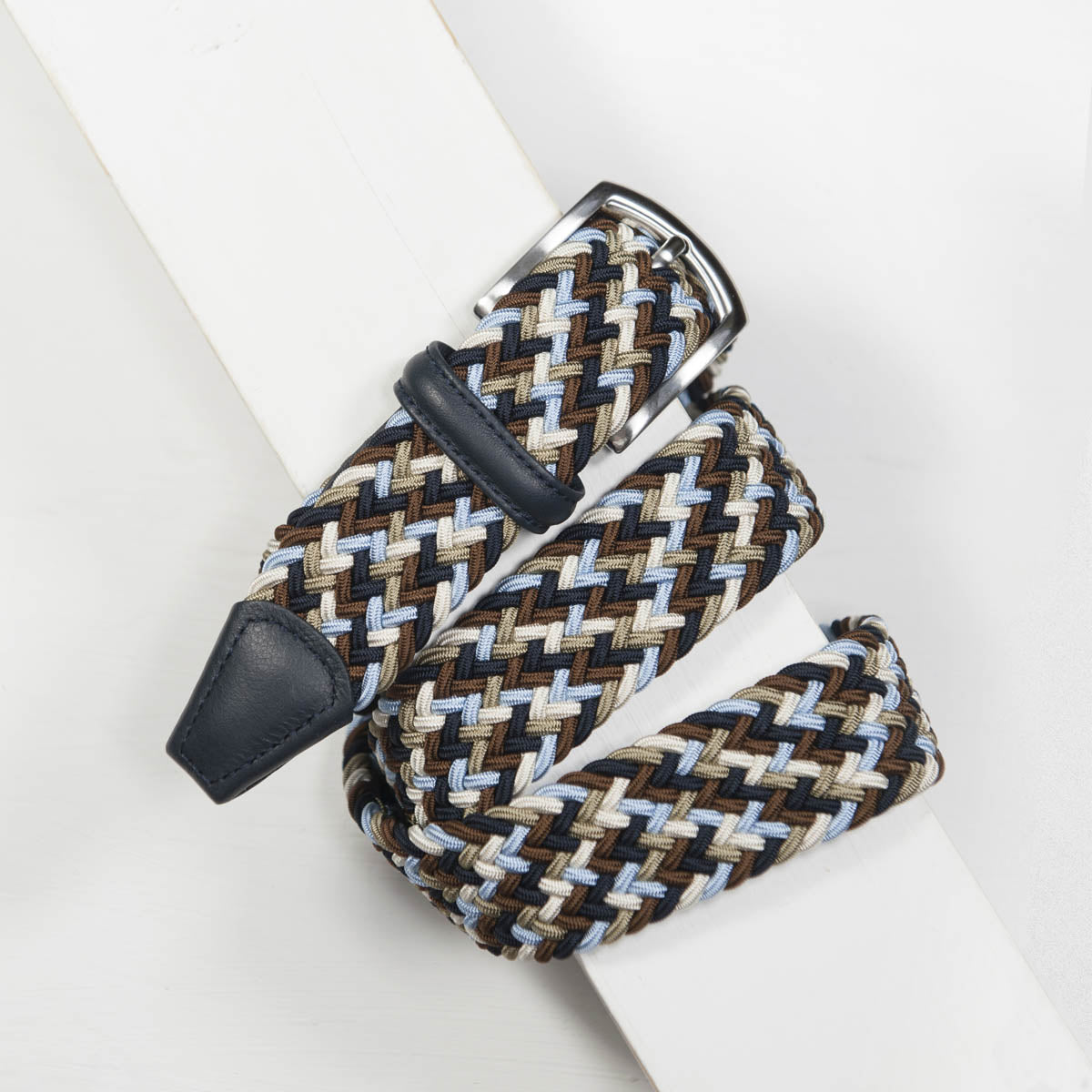 Anderson's Woven Belt (Navy Multicolour)