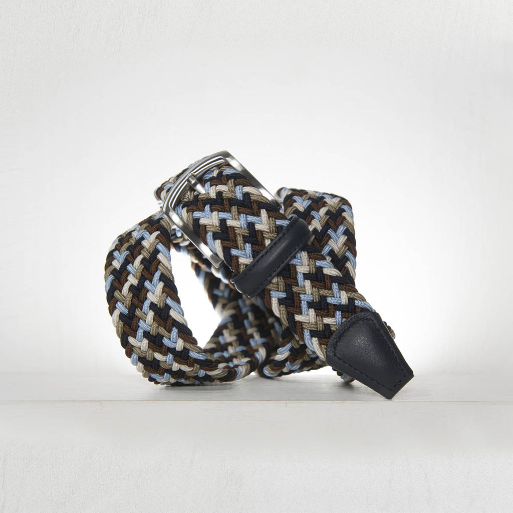 Anderson's Woven Belt (Navy Multicolour)
