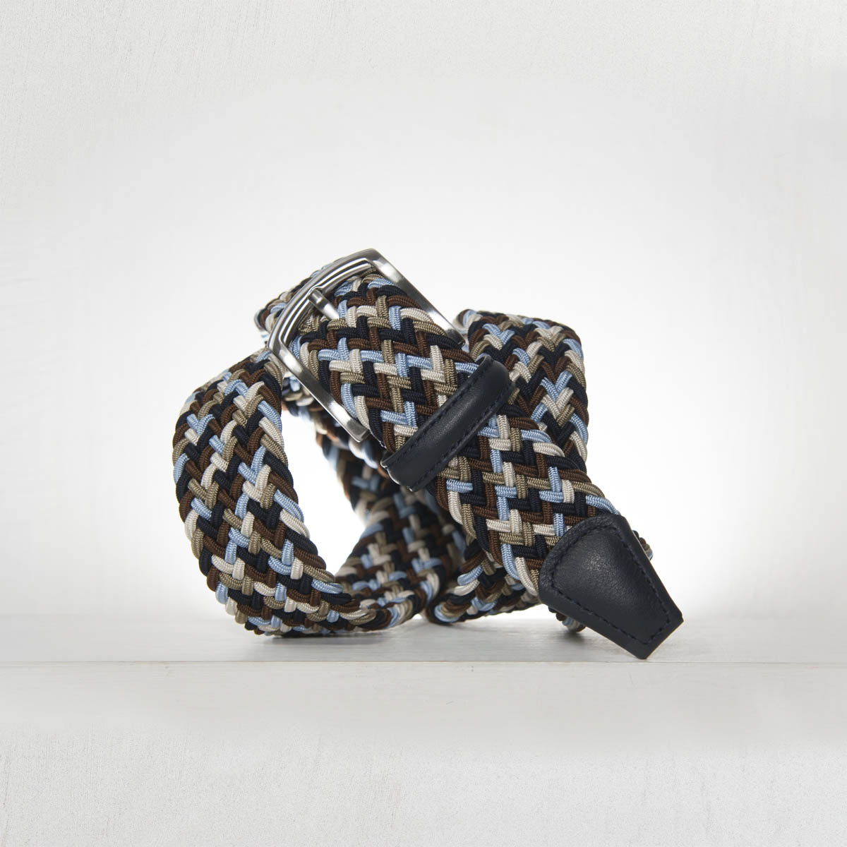 Anderson's Woven Belt (Navy Multicolour)