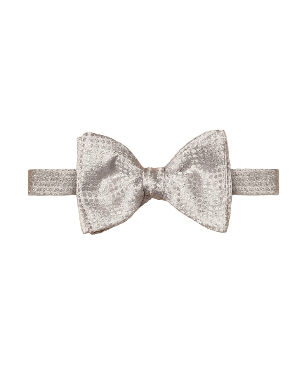 Eton Light Grey Semi Solid Jacquard Silk Bow Tie —Self Tie