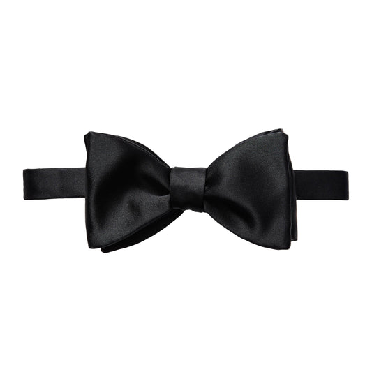Black Self -Tie Silk Bow Tie