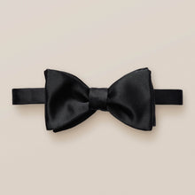 Load image into Gallery viewer, Black Self -Tie Silk Bow Tie
