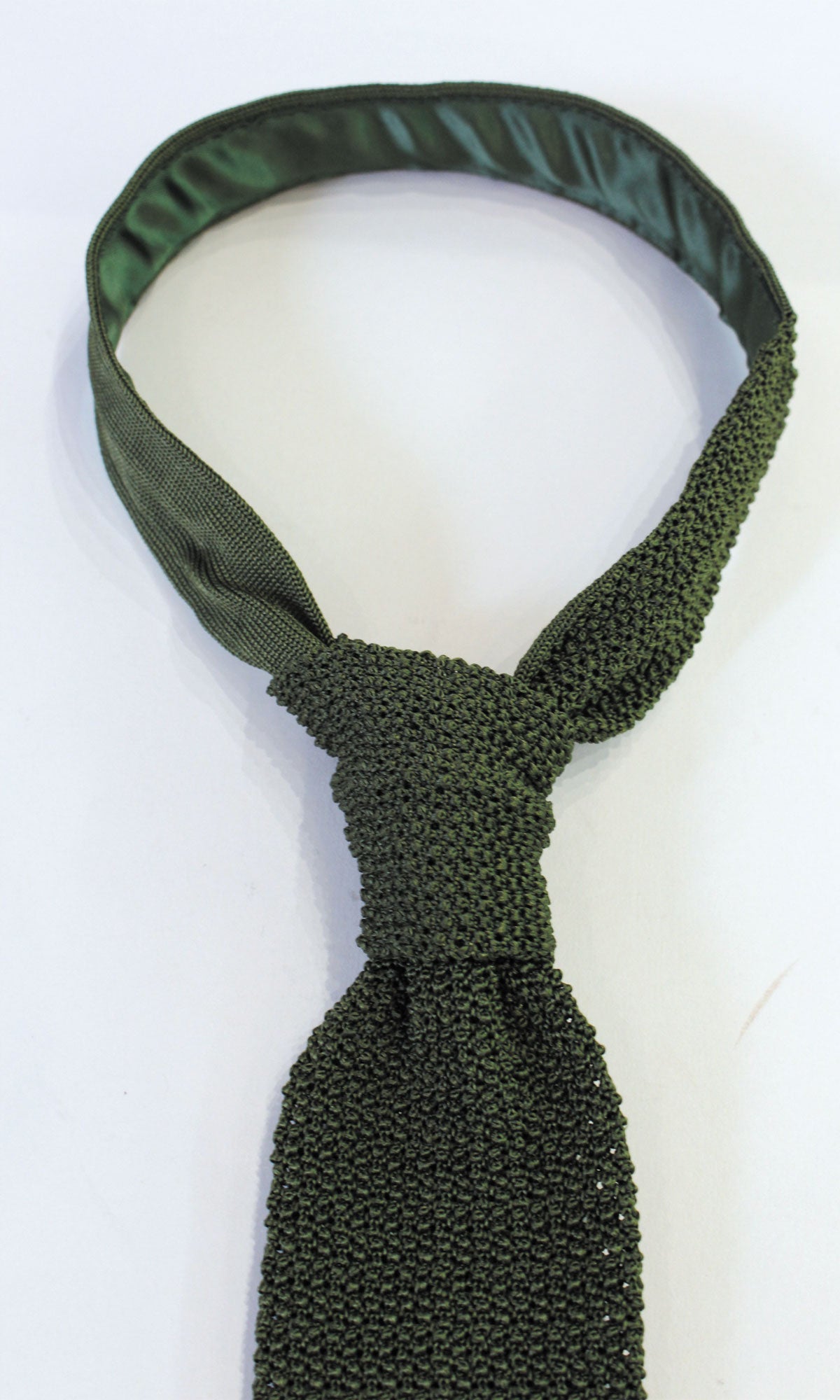 Knitted Silk Tie (Olive)