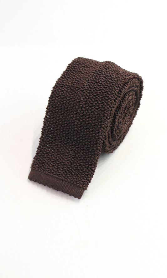 Knitted Silk Tie (Brown)