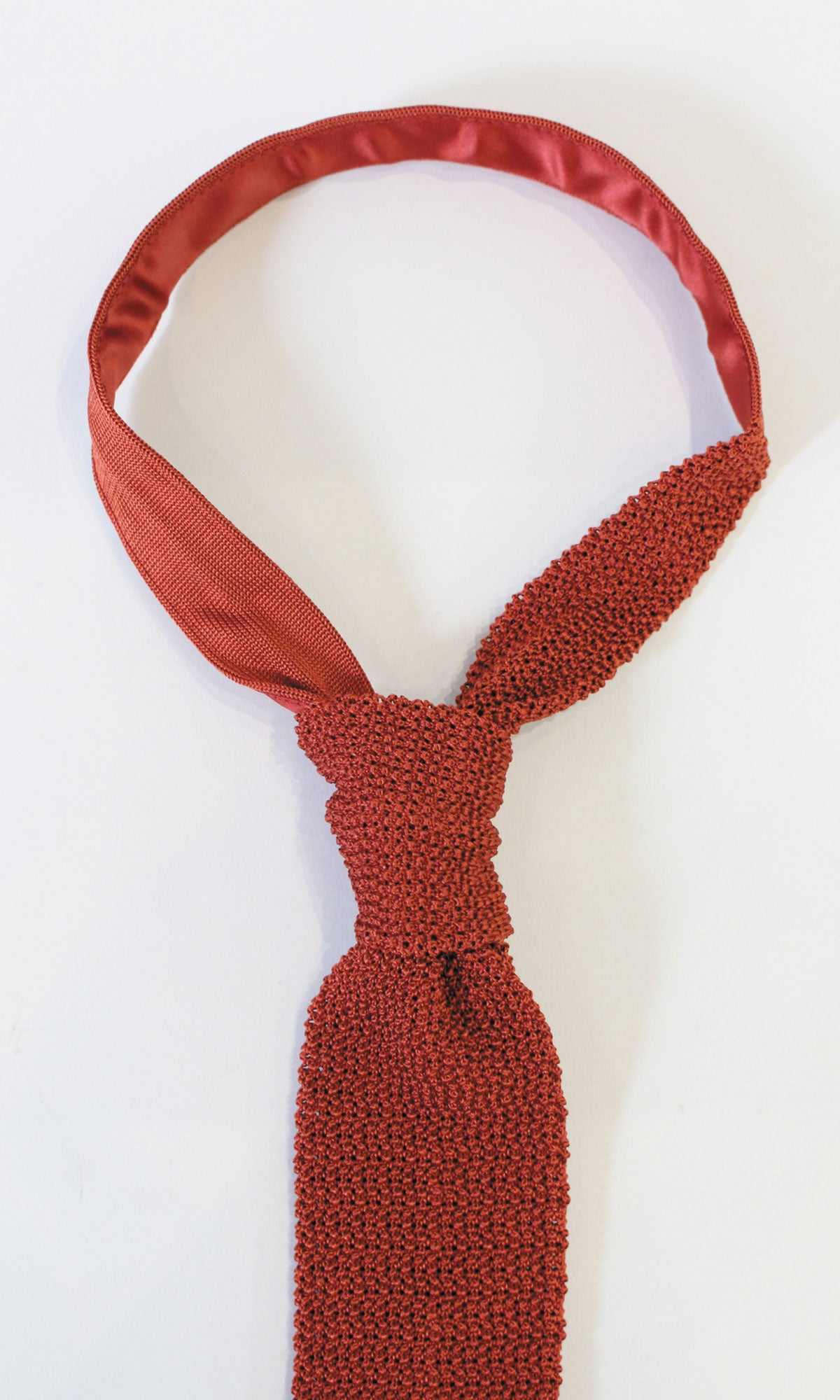 Knitted Silk Tie (Burnt Orange)