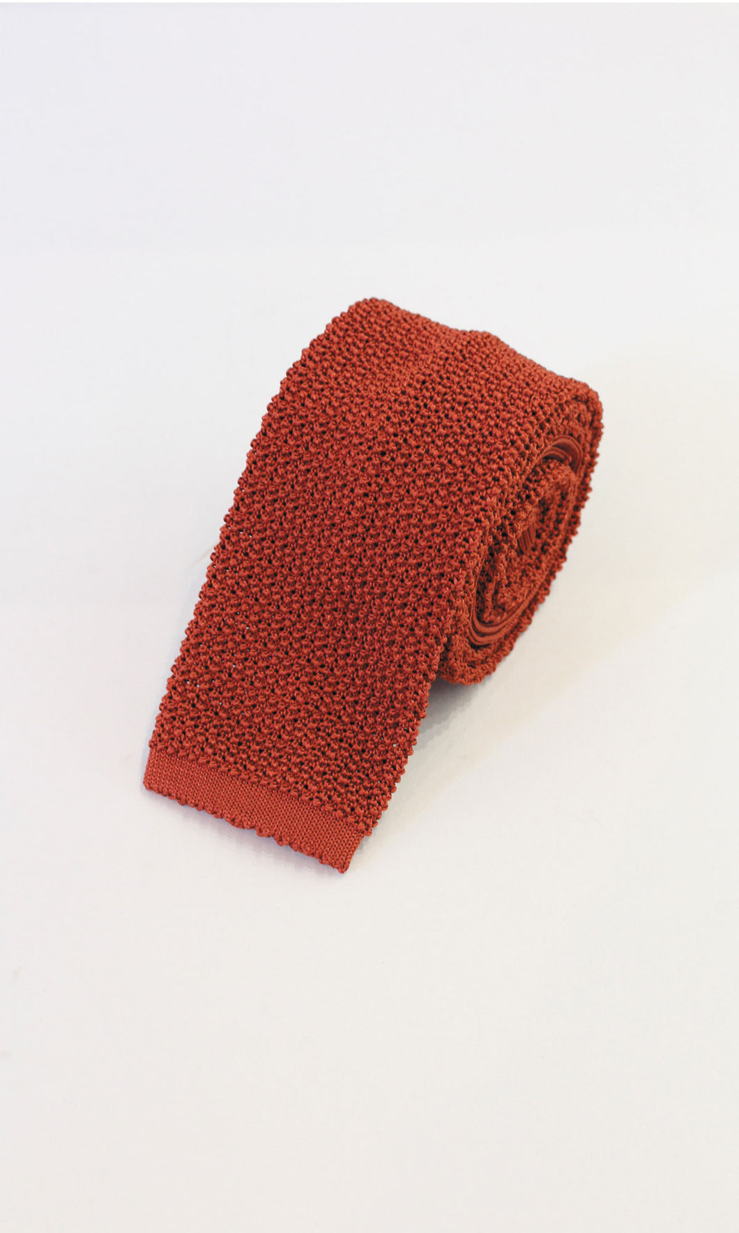 Knitted Silk Tie (Burnt Orange)